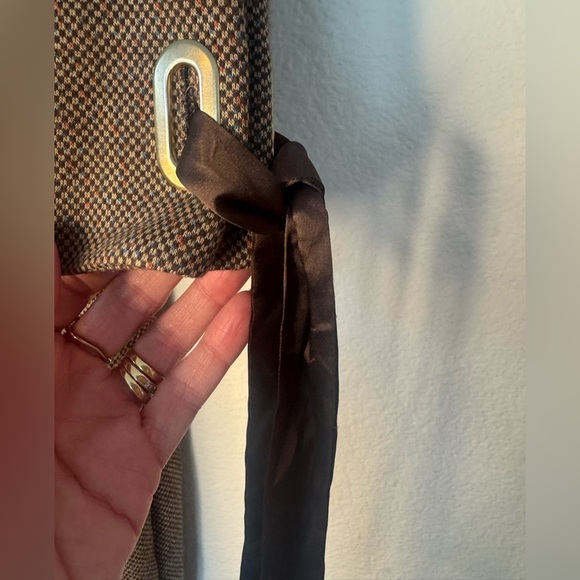 Vintage Miss Istanbull Brown Dress with Ribbon Zipper Details Size 42 US Large - Picture 12 of 14